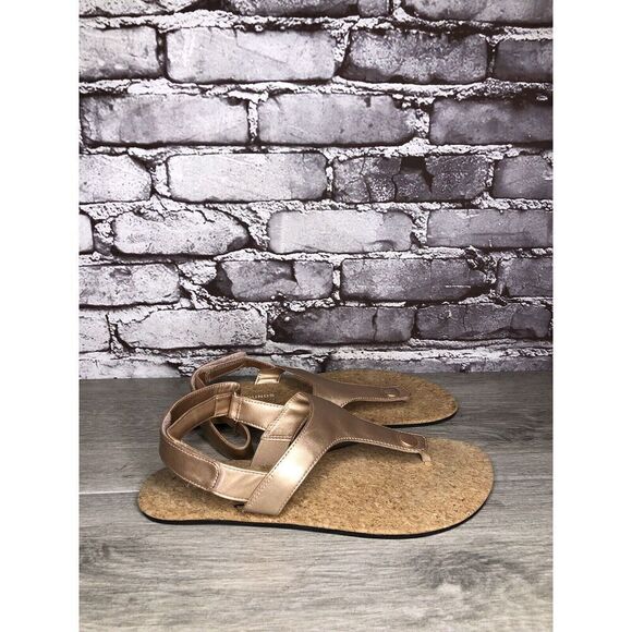 Feel Grounds Seaside Luxe Rose Pink Leather Strap Cork Flat Sandals Women Sz 42 - Picture 3 of 16